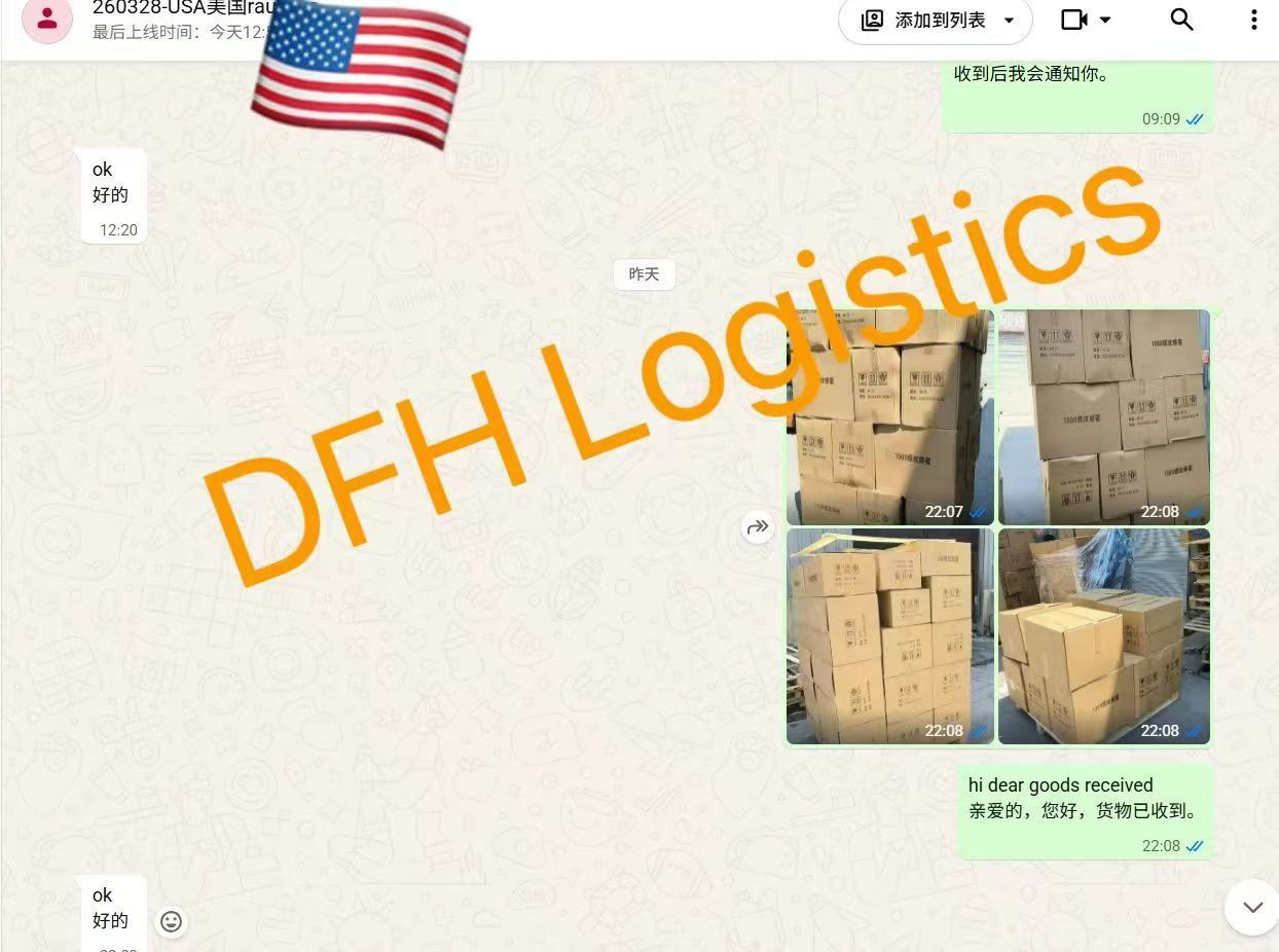 Client confirming goods received on WhatsApp
