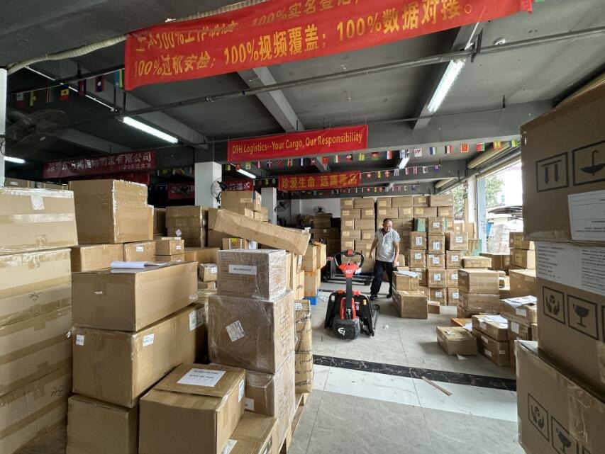Boxes being labelled and repacked